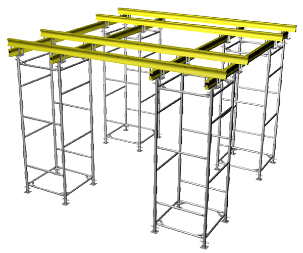 Опалубка перекрытий на объёмных стойках